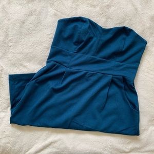 LC Lauren Conrad Teal Strapless Dress